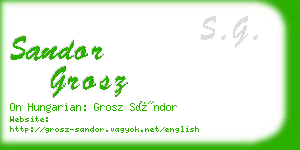 sandor grosz business card